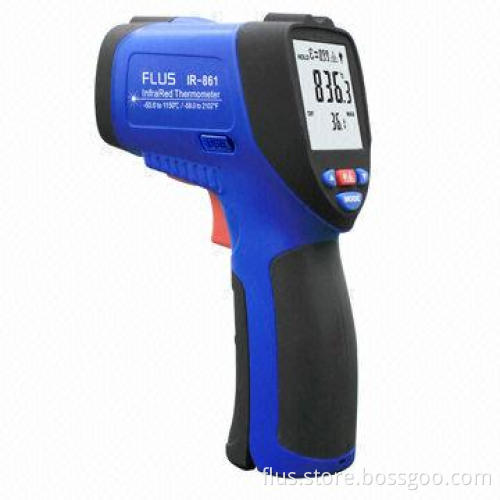 Digital Thermometer, Adjustable Emissivity, 50:1 Optical Resolution